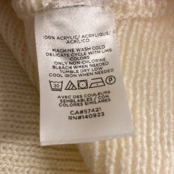 LOFT Poncho Cable Knit Ivory Size M/L - Picture 9 of 9